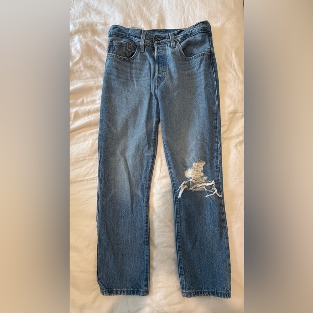 Levi's 501 Premium Original Cropped Denim Jeans